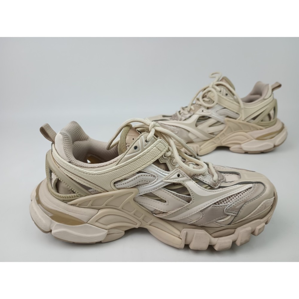 Balenciaga Women's White Beige Track Leather Mesh Sneakers Shoes Size 36 EU - Picture 3 of 8